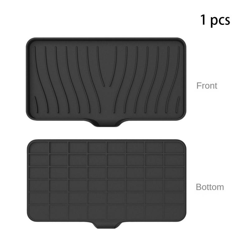 Self Draining Soap Bar Holder Silicone Kitchen Sink Soap Dish Sponge Tray Counter Caddy Organizer for Dish Soap Dispenser