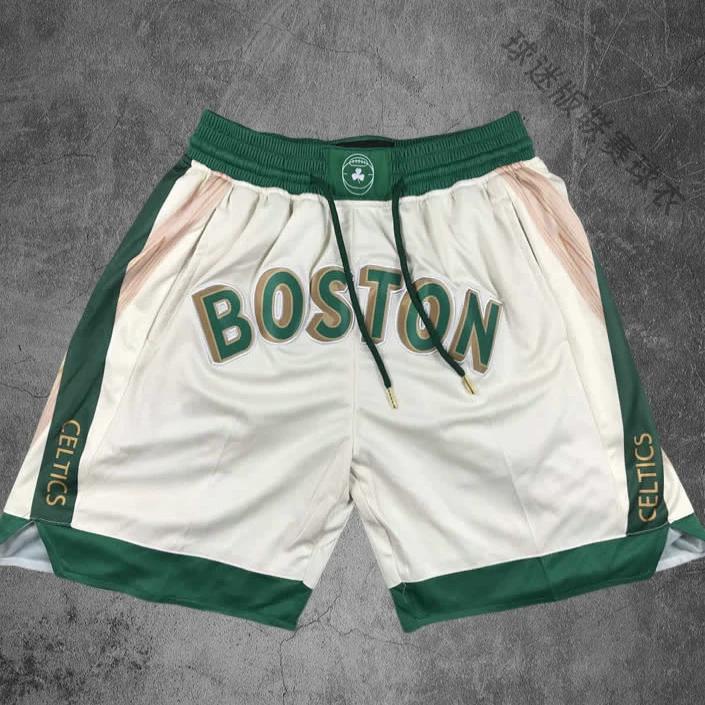 Shorts Deportivos Americanos Bordados Celtics Mixiu para Hombre Retro de Secado Rápido Transpirables Street Shorts Shorts de Baloncesto