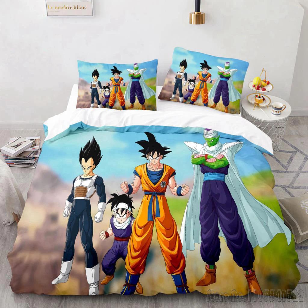 Anime Dragon Ball 3D With Pillowcase Child Bedding Set Baby Duvet Cover Sets Bedclothes Twin Single King Kids Adult Gift