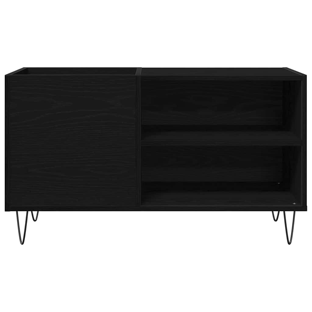 Vinyl Record Cabinet Black Oak Effect 85 x 38 x 48 cm