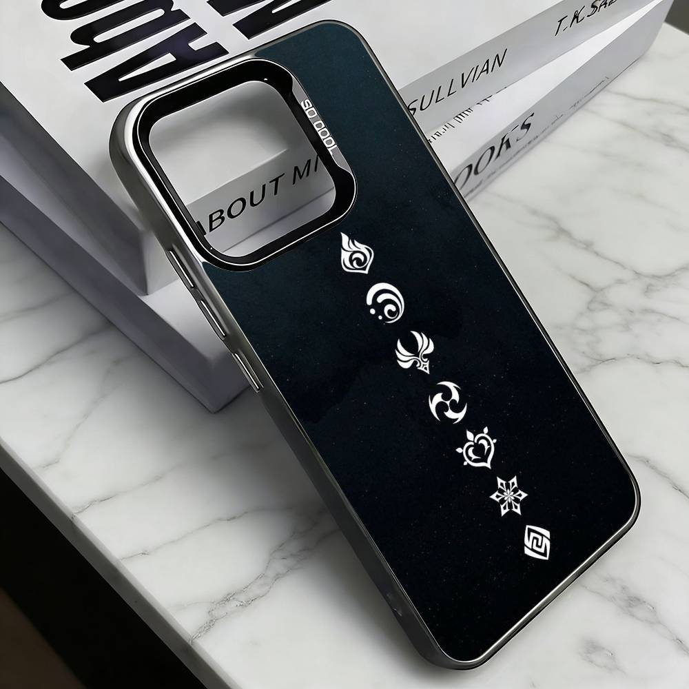 

Genshin Impact Elements Phone Case For iPhone 17,16,15,14,13,12,11 Plus,Pro Max,XS,Colorful Silver Black Cover iPhoneXSMAX