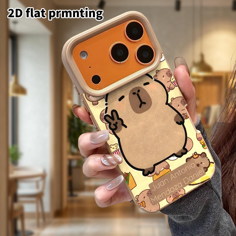 Phone Case: Lambskin 2D Flat Samsung Galaxy A34 A35 M05 M06 S20 S22 S21 FE Plus 5G Protective Case, Capybara Design, Christmas and Halloween Gift