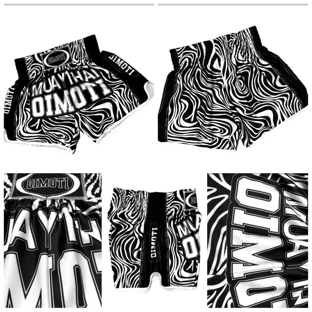 Muay Thai Kickboxen Boxen MMA UFC Zebra Schwarz Weiß Lässige Shorts Fitnessstudio Sport Unisex Herren Damen Workout Schnelltrocknend Druck Elastisch Hohe Taille Training
