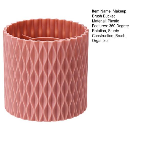 360° Rotation Makeup Brush Holder Organizer Large Capacity Brush Storage Bucket