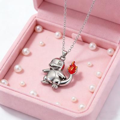 Vintage Anime Monster Pendant Necklace for Men Boys - Japanese Cartoon Creature Animal Character Necklace Gift for Fans Birthday