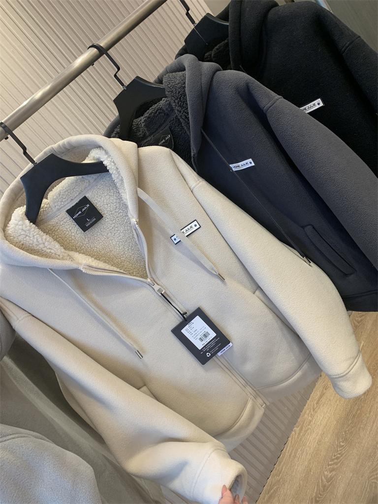 Giant Warm 500g Heavy Fleece Jacket Winter Men's Thickened Lamb Fleece Hooded Jacket Thick Jacket