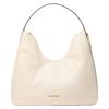 Nayla Brand Logo Artificial Leather Hobo Bag Hand Shoulder Bag Medium Size Women's Milk White