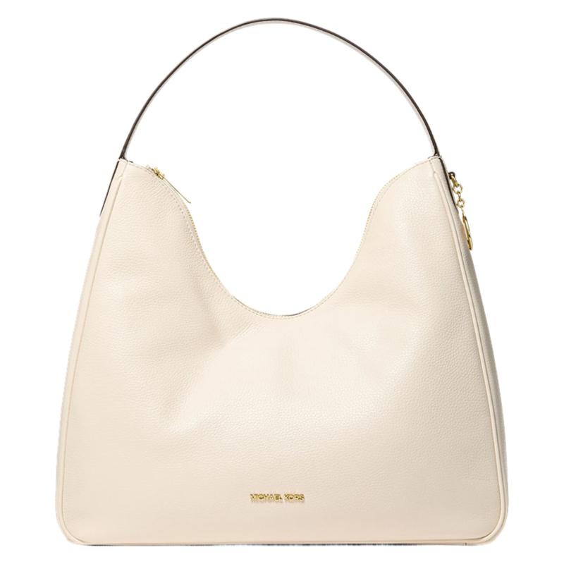 MICHAEL KORS Nayla brand logo artificial leather hobo bag hand shoulder bag medium size women s milk white белый