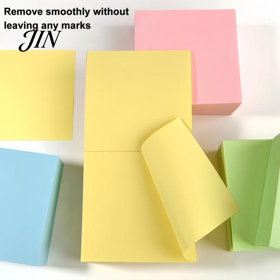Desktop Decoration Notes Stick Notes, 3x3in Self-Stick Note Pads, 300 Sheets Adhesive Office Memo Pads for Reminder, Office, School Supplies Paper