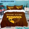Custom Name 3PCS Hawks Team Spirit Bedding Set,Including  Duvet Cover And 2pcs Pillowcases Perfect for Bedroom,Dormitory,Fan Christmas gift