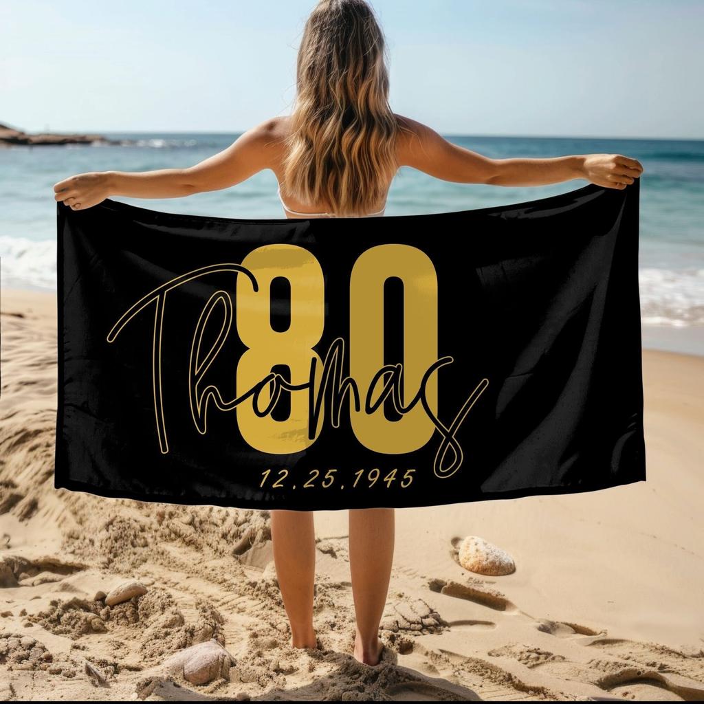 1pc Custom Name Beach Towel Personalized Microfiber Towel for Wedding Party Souvenir for Beach Swimming Bath Yoga Seaside