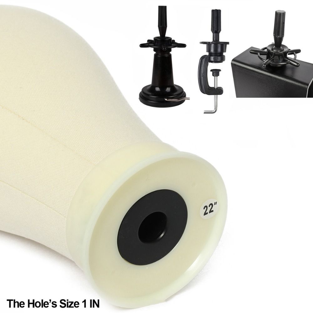 21-25inch Wig Stand Holder Canvas Mannequin Wig Head for Lace Wigs Making Block Wig Head  Salon