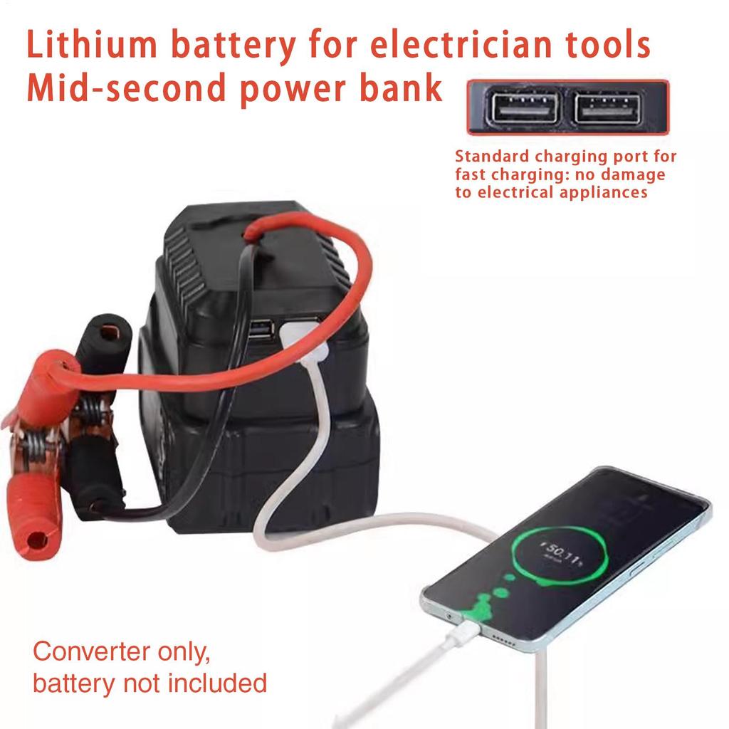 Dla Makita Elektryczny Rozrusznik Litowy Rozrusznik Przenośny Booster Akumulatorowy Podwójny USB Mocny Rozrusznik Samochodowy
