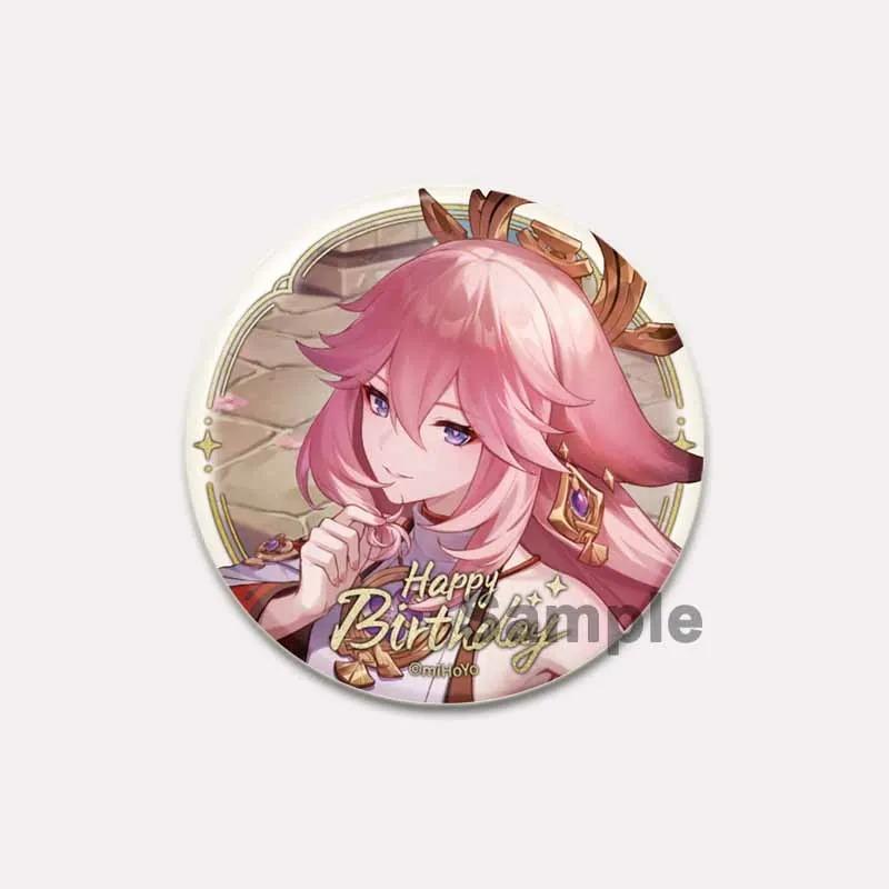 

32/44/58 мм Genshin Impact Tinplate Pin Круглые мультяшные защелкивающиеся броши для рюкзака, одежды, аксессуаров, игр, аниме, коллекции, значки, украшения 58mm