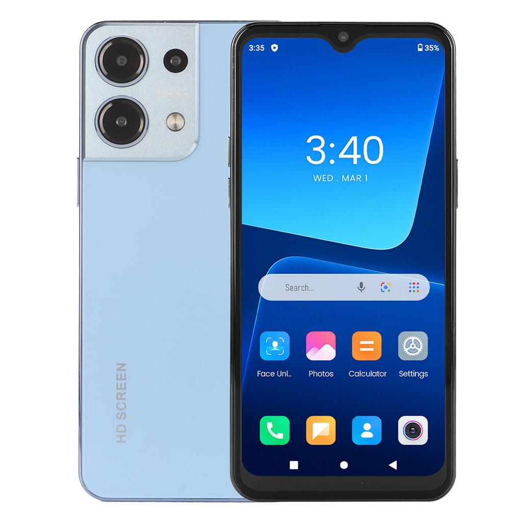 6.5inch Smart Phone 3G WiFi 4GB RAM 64GB ROM 5MP Front Camera 13MP Rear Camera 1440x3200 8000mAh OTG Function Triple