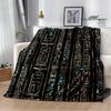 Egyptian Pictograph Symbol Printed Blanket Picnic Blanket Warm Flannel Blankets Home Bed Linings Blankets for Beds Birthday Gift