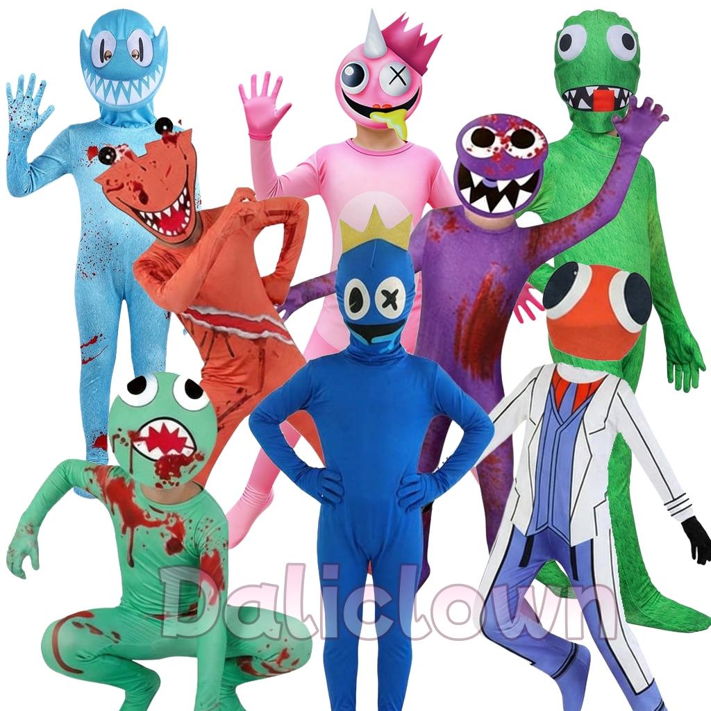Garçons Filles R Friends Costume Monstre Vert Bleu Wiki Cosplay Jeu Combinaison Fête d'Anniversaire Costume d'Halloween Pour Enfants