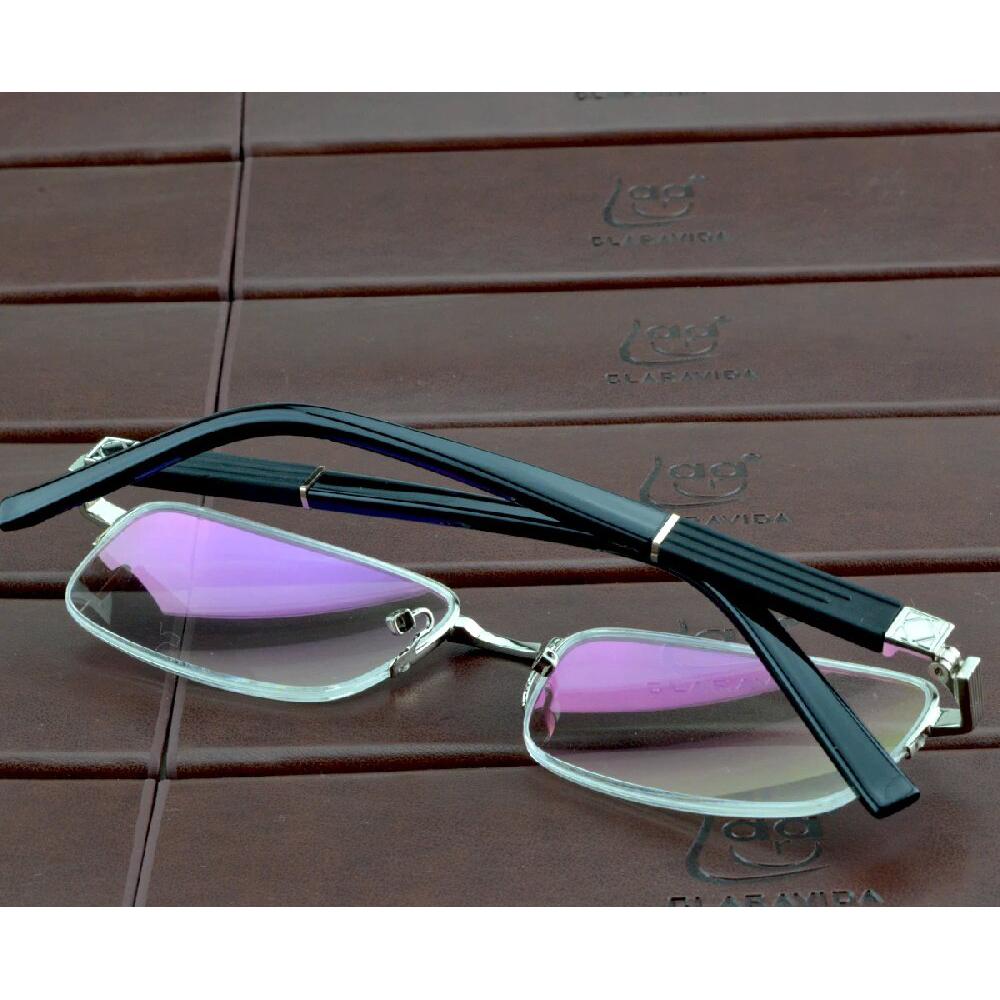 Clara Vida-Antireflective Reading Glasses for Men, Manager, Trend, Half Rim, + 1 To + 4