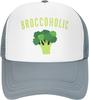 Vegane Brokkoli Broccoholic Lustige Verstellbare Netz-Trucker-Kappe für Erwachsene Unisex Klassische Hüte Angelkappen Schwarz