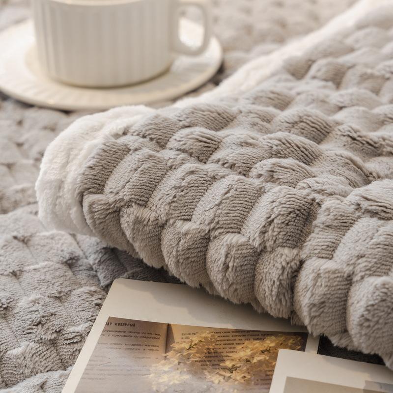 Cream Wind Plush Sofa Cushion Autumn And Winter  New Plush Seat Cushion Leather Straight Row Advanced Sense Non-Slip Cover Cover Cloth