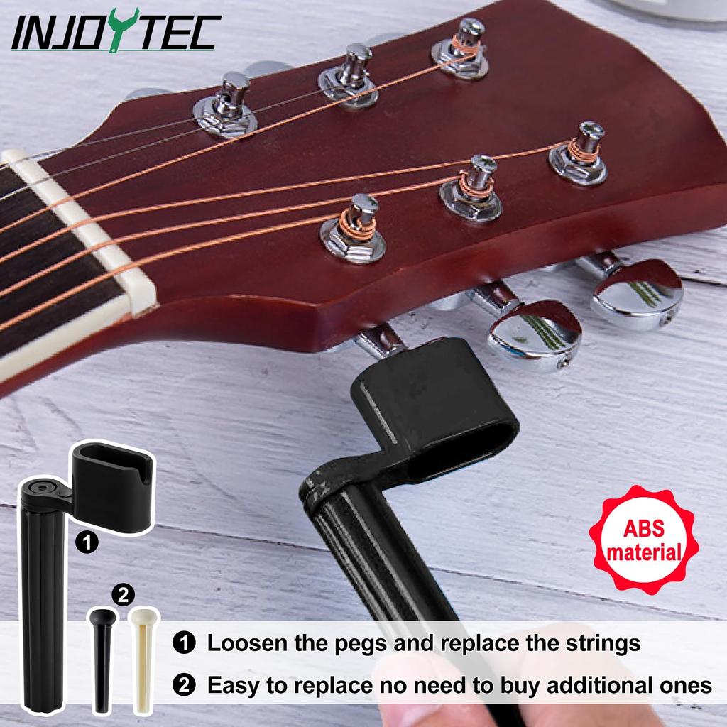 INJOYTEC Guitar Maintenance Tool Set String Winder Guitar Wire Cutter Peg Winder Guitar String Replacement Guitar String Cutter String Nipper Guitar