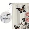 2-Piece Flower Butterfly Design Rod Pocket Curtains   Versatile Home Window Decor for Various Scenarios