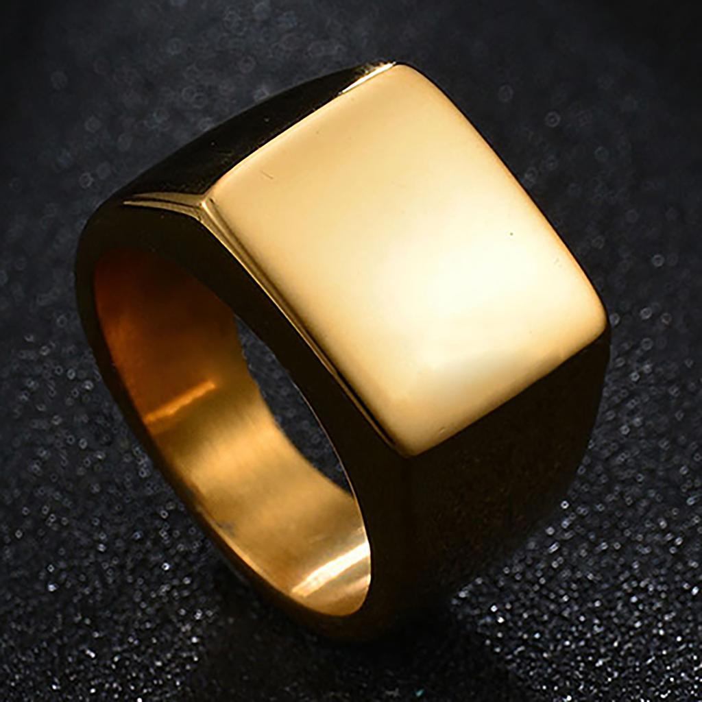 Mode Männer Edelstahl Plain Square Hochzeit Finger Ring Band Punk Schmuck