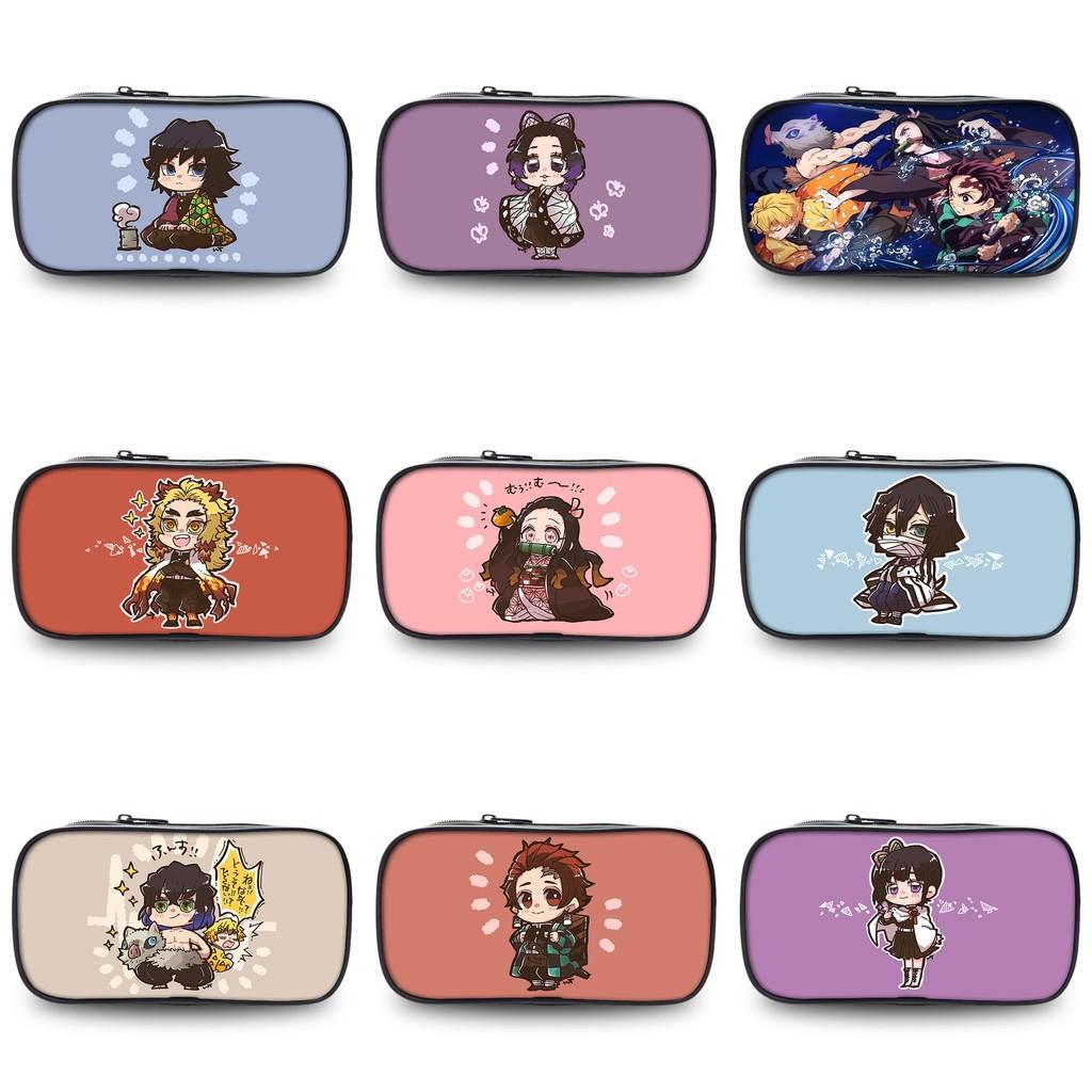 Cute Demon Slayer Pen Pouch Large Capacity Oxford Fabric Versatile Pencil Bag