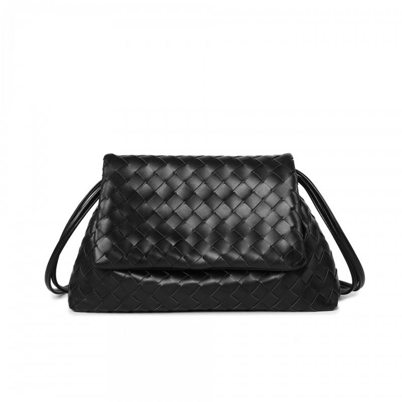 Womens Woven Shoulder Bag Soft Leather-Lined