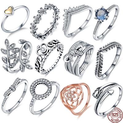  Sterling Silve Rings Popular Flower Lucky Rings Jewelry For Women Making Dorpshipping Rings TrendFlower Jewelry
