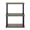 Furinno Turn N Tube Kitchen Storage French Oak 3 Imported from Shelf, Gray/Black, Tiers, Tool-less [Officially Japan]