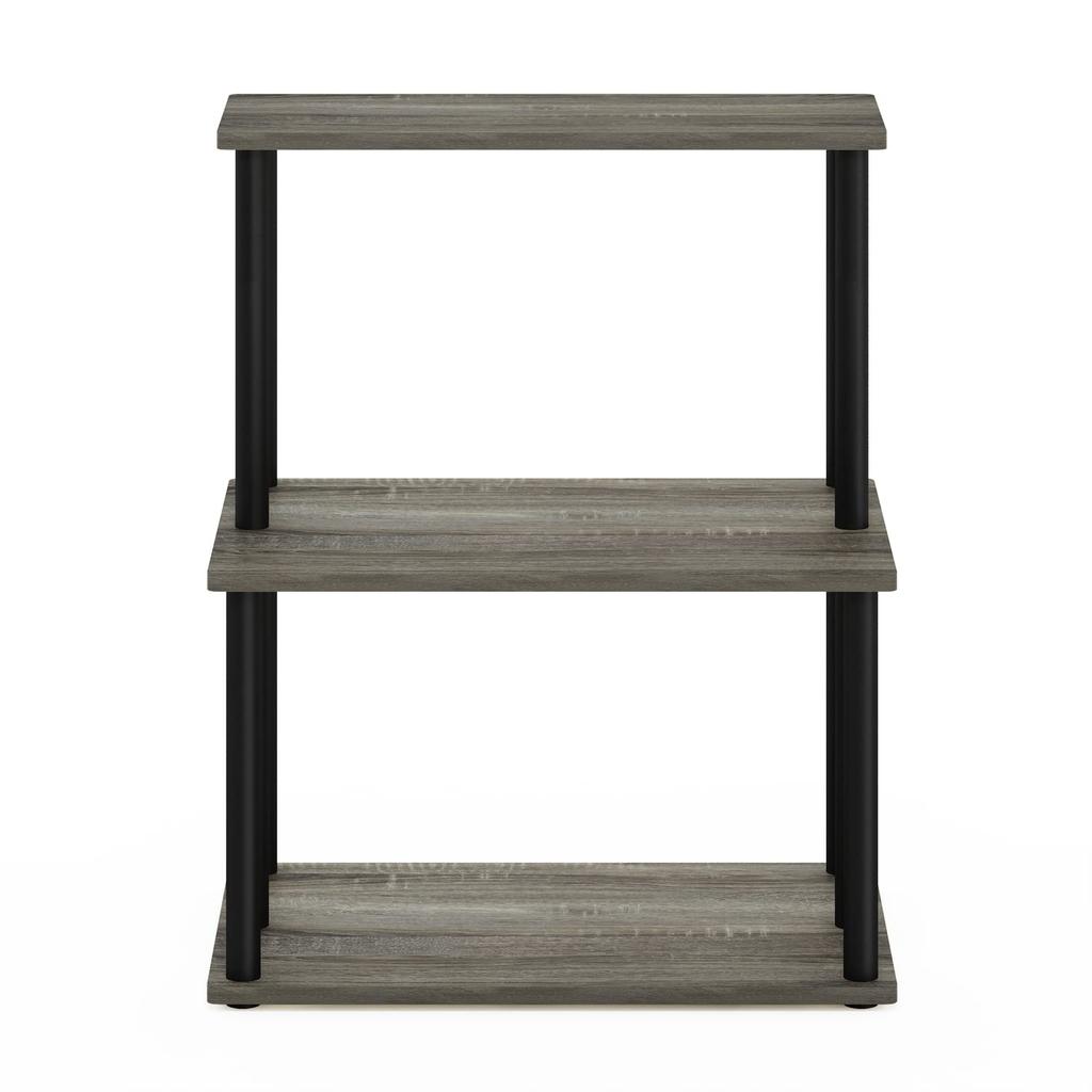 Furinno Turn N Tube Kitchen Storage French Oak 3 Imported from Shelf, Gray/Black, Tiers, Tool-less [Officially Japan]