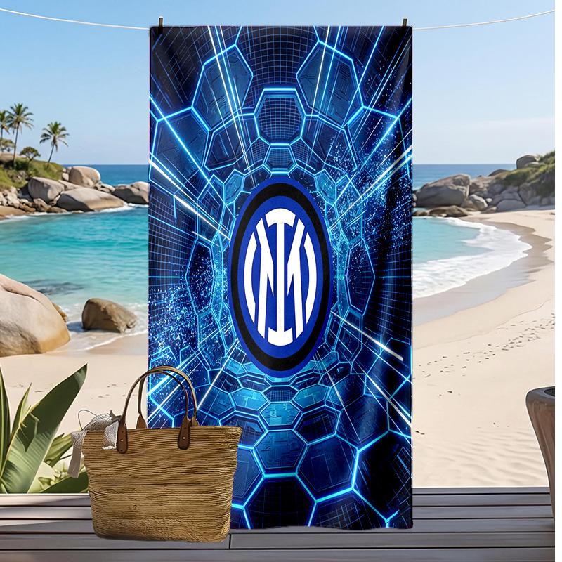 Asciugamano da Spiaggia Stampato Borussia Dortmund Asciugamano Morbido ad Asciugatura Rapida Coperta da Spiaggia Rettangolare Grande Portatile per Viaggio Piscina