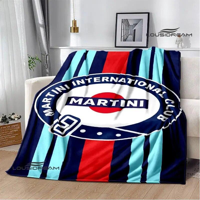 

martini logo printing blanket picnic blanket Flange blanket Soft and comfortable blanket Home travel blanket birthday gift