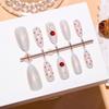 Cherry Milk Tea Almond Cat Eye 3D Aurora Polka Dot Wearable Nail Stickers