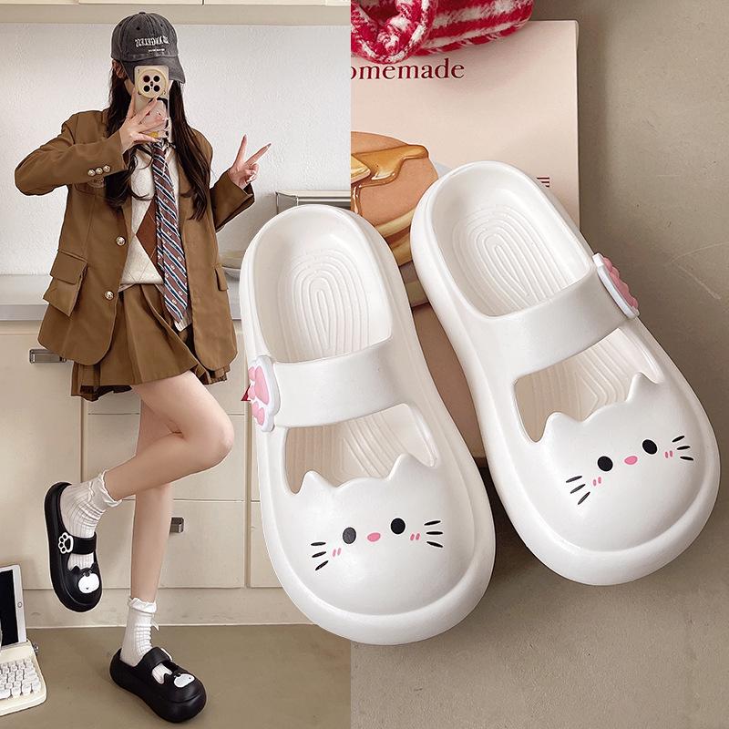 Women’s 2025 Summer Mary Jane Sandals: Non-Slip Kitten Heel, Thick Sole, Closed Toe Outdoor Slippers