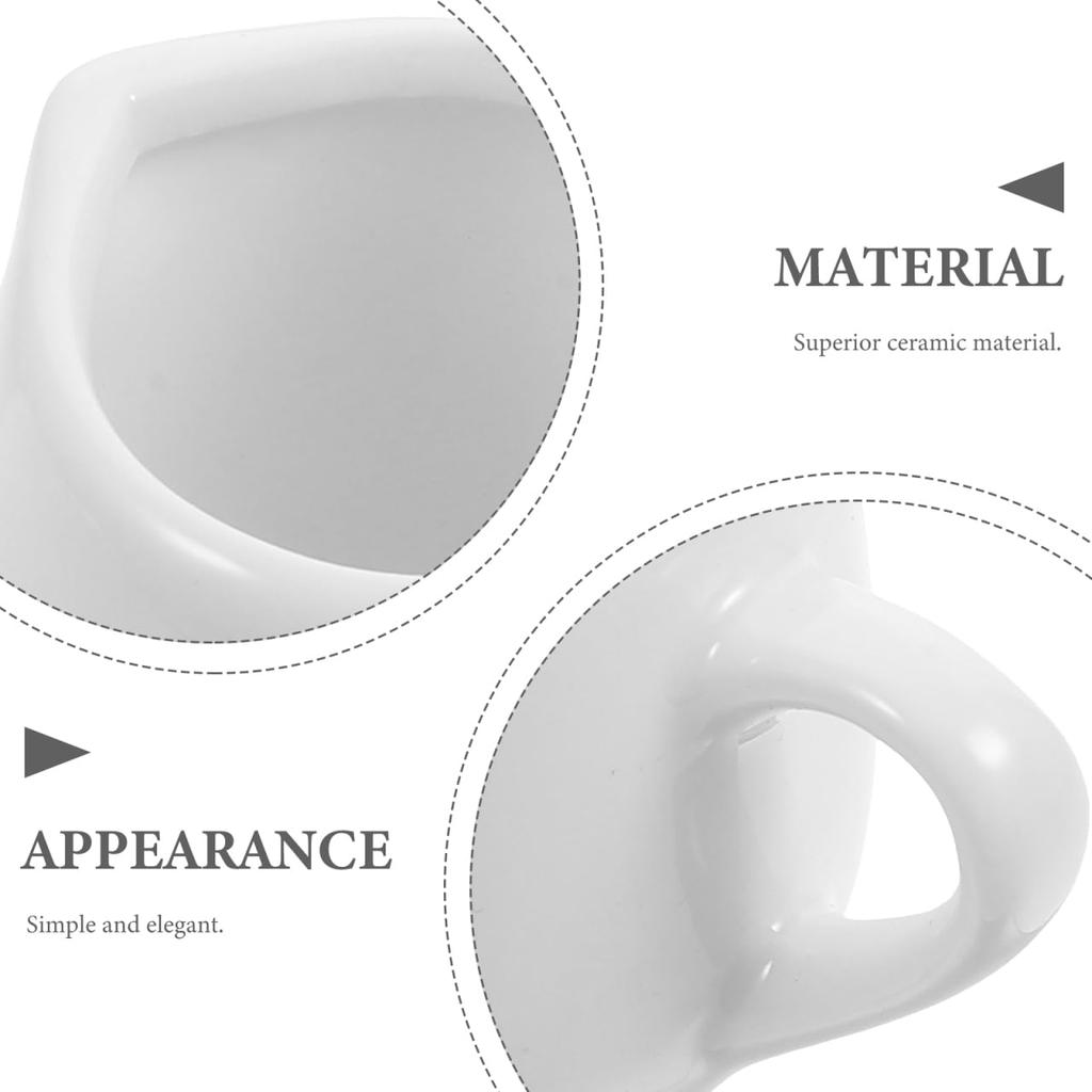 Luxshiny 6-Piece Ceramic Milk Pitcher, Small Mini Sauce Jug, Coffee Creamer, Easy-to-Use Milk Cup for Home and Restaurant Use
