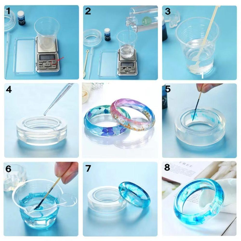 Clear Epoxy Resin Silicone Epoxy Mold Set Glitter Power Set Epoxy Resin Molds Kit  DIY Craft
