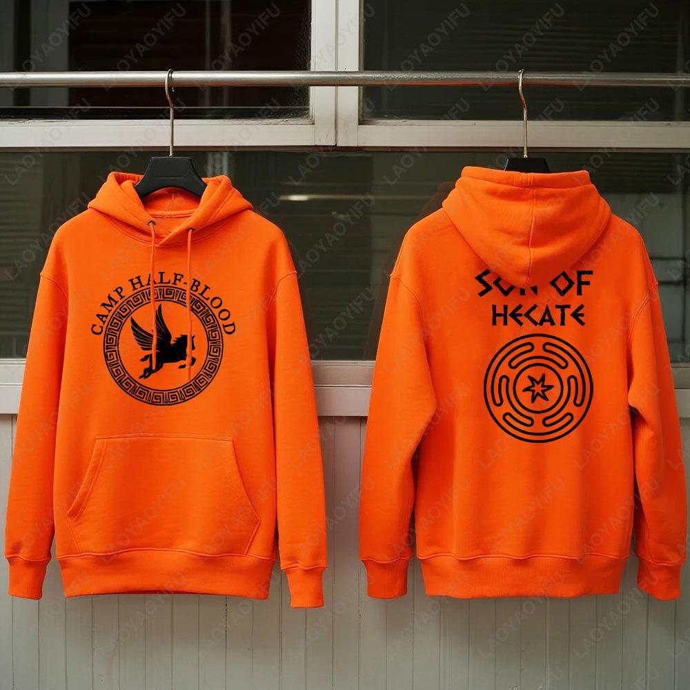 Camp Half Blood Hoodie Herbst Winter Essential Half Camp Spiel Männer Frauen Orange Pullover Poseidon von Sohn Halloween Sweatshirt Tops