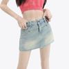 Einzigartiger Charme Helle Farbe Bustier Rock Unterrock Hose A-Linie Hohe Taille Hundert Paket Hüfte Kurzer Rock Damen Sommer Mode Denim Kurzer Rock