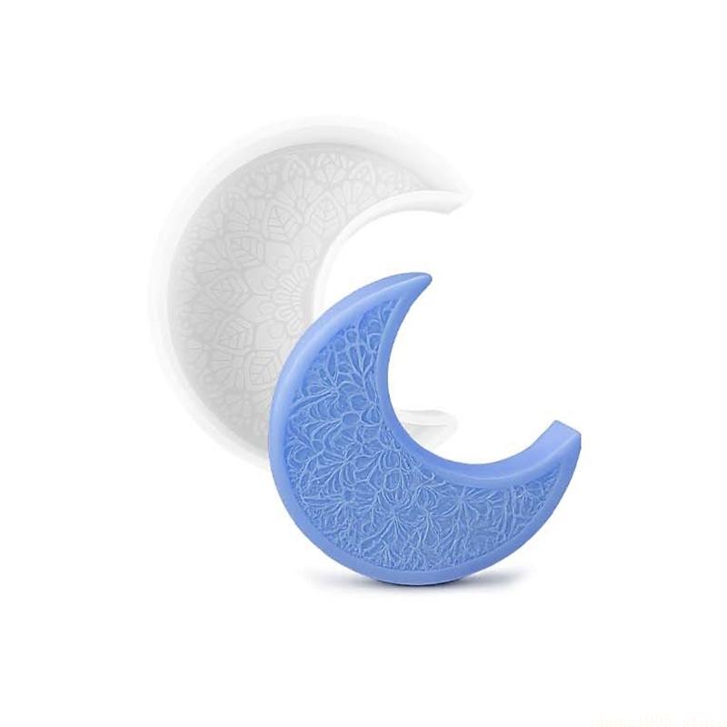 QX2E Multipurpose Sturdy Silicone Moon Star Holders Mould Set Portable for Resin Plasters Craft Supplies Assorted Size