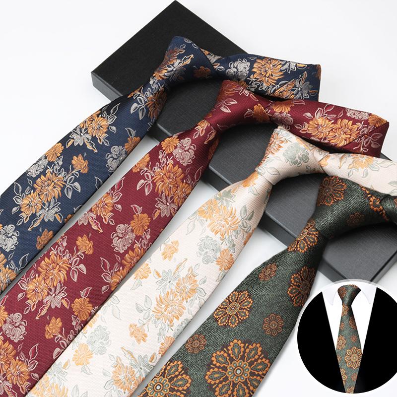 1 Stück Business Formelle Krawatte mit Botanischer Stickerei Handgefertigte Seidenkrawatte mit Floralem Paisley-Design 148x8cm