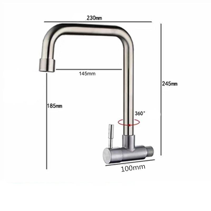 Easy Installation Wall Mounted Faucet 304 Stainless Faucet 304 Stainless Steel