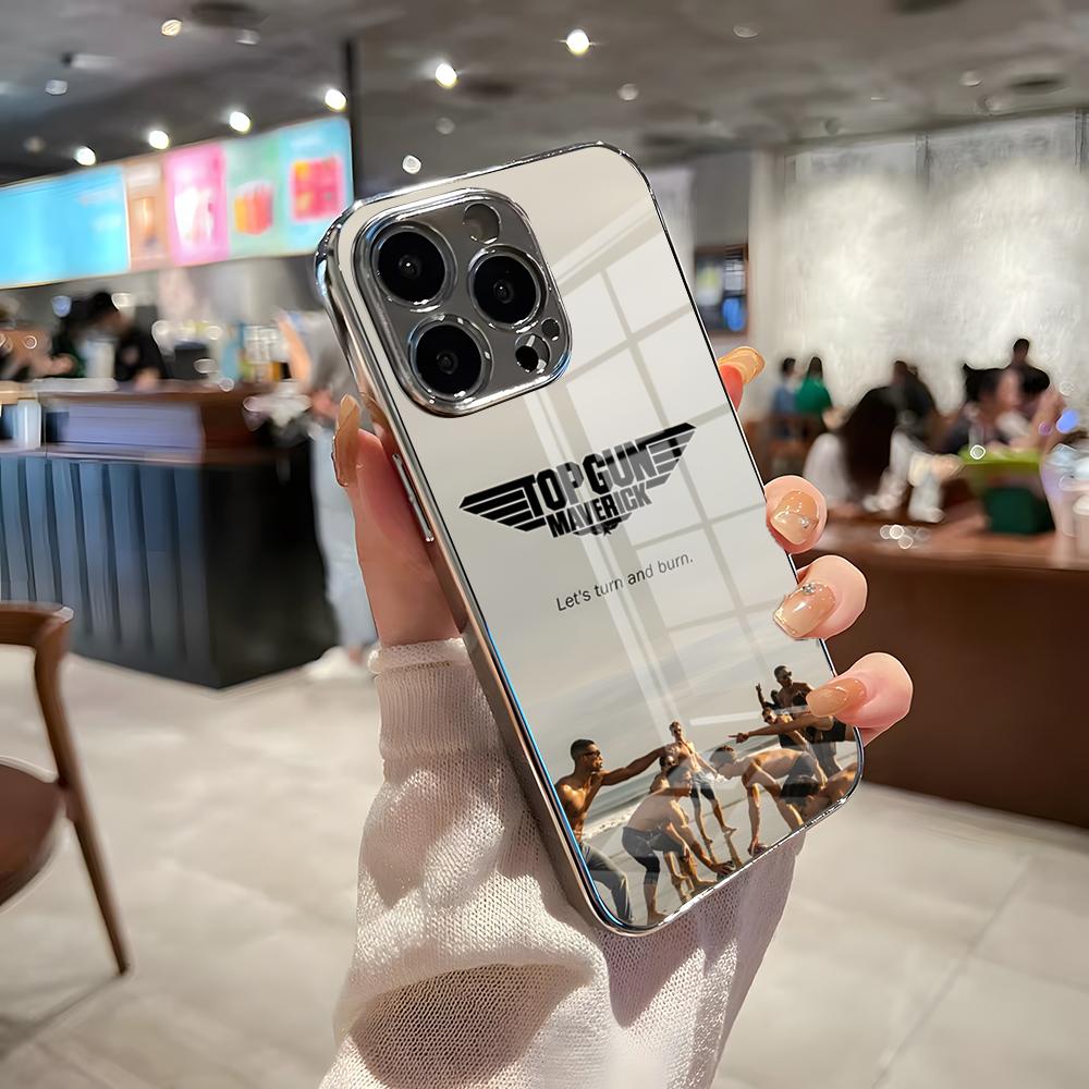 Top Gun Maverick Phone Case For IPhone 17 Pro Max 15 Pro 16 14 Plus 12 13 Mini 11 Pro Shockproof Electroplated Glass Cover
