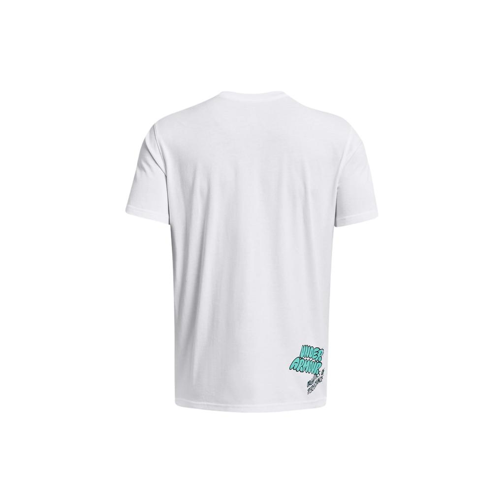 Under Armour Pánské tričko s potiskem, kulatým výstřihem a krátkým rukávem, bílé 1382903-100