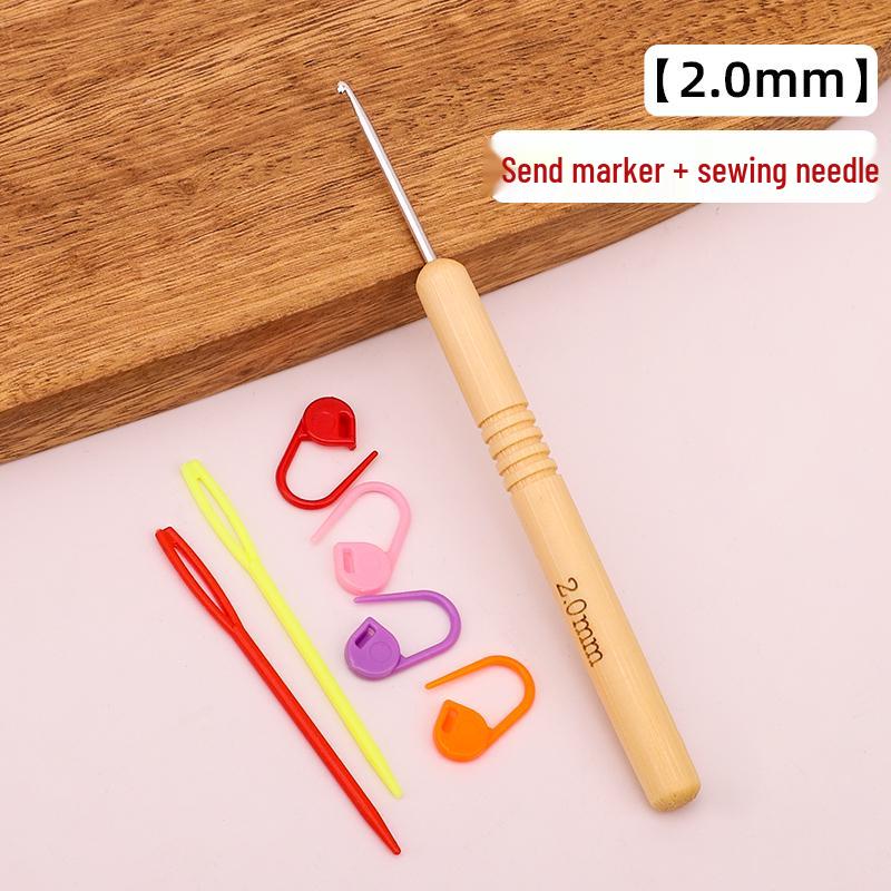 Set croșete din lemn rotunde pentru proiecte cu fir: Pulover, Păpușă, Papuci de casă și Pachet Material Tricotat