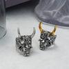 Huaya Men's Anime Cosplay Tokyo Yaksha Skull Mask Design Rings Two Tone Sheep Horn Hip Hop Street Ring Accessories Trend
