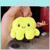 Reversible Octopus Plush Doll With Keyring And Pp Cotton Filling For Collection