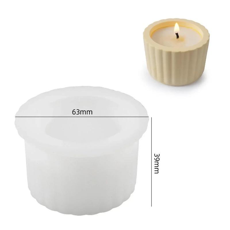 Candle Cup Silicone Mold DIY Stripe Jars Bottles Storage Boxes Gypsum Concrete Epoxy Resin Flower Pots Mould Home Decor