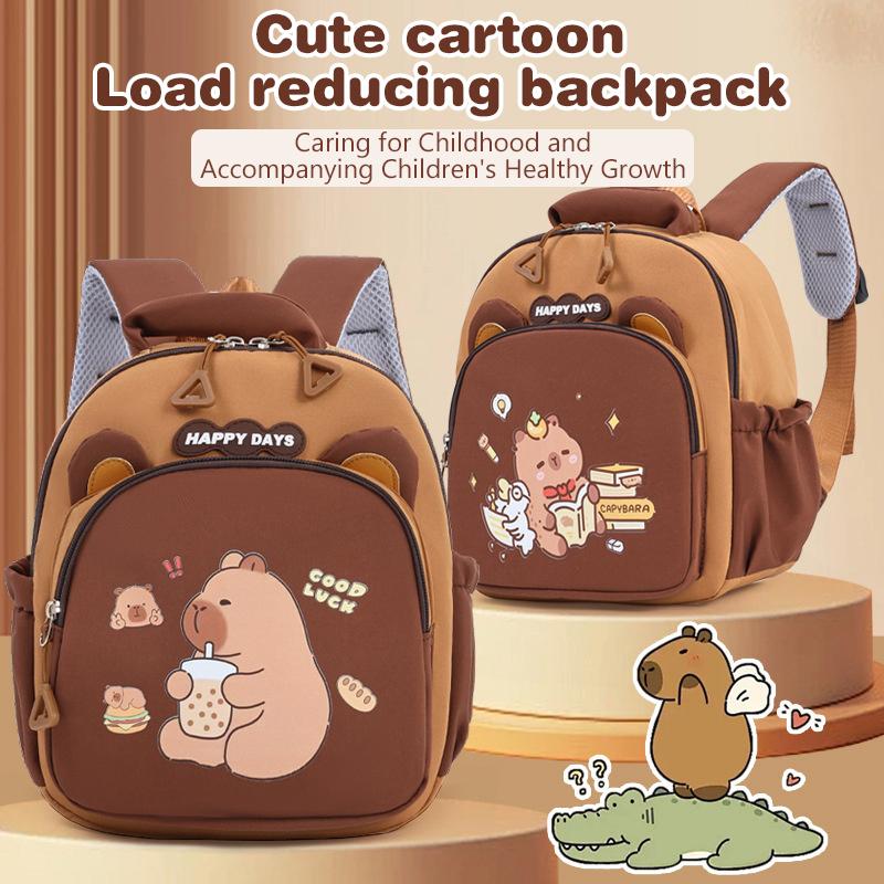 1Pieces Cute Cartoon Capybara Backpack Kindergarten Children School Bag Casual Daypack Travel Mountaineering Bag Christmas Gifts